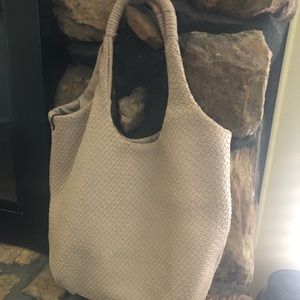 Sole Society woven shoulder bag.